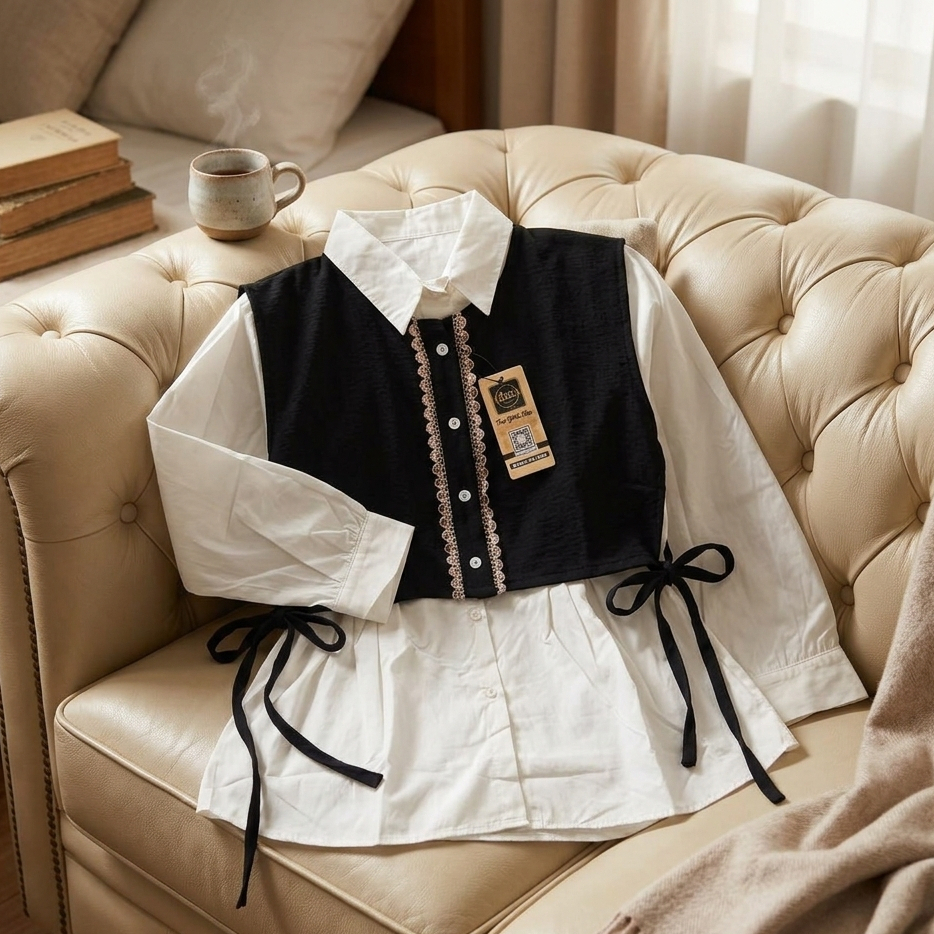 Vest Crop Tali Samping Premium | Outer Rompi Korean Style Hijabers | Rompi Mutiara Pengubah Look Baj