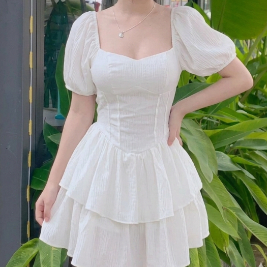 GC035 |  MINI DRESS WANITA KOREANSTYLE AESTHETIC 2 LAYER DRESS REMAJA LUCU CRINCLE AIRFLOW PRESBODY