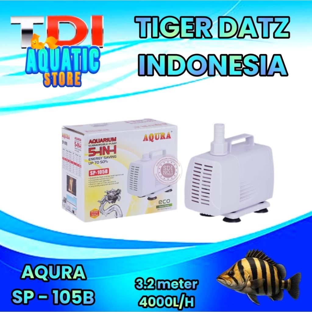Pompa Kolam ikan mesin celup Hidroponik AQURA 5IN1 105B 3.2meter 4000L/H