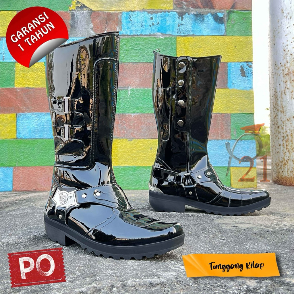Sepatu P21-Sepatu Tunggang Polisi/Sepatu Tunggang Dishub/Sepatu Polantas/Sepatu Dishub