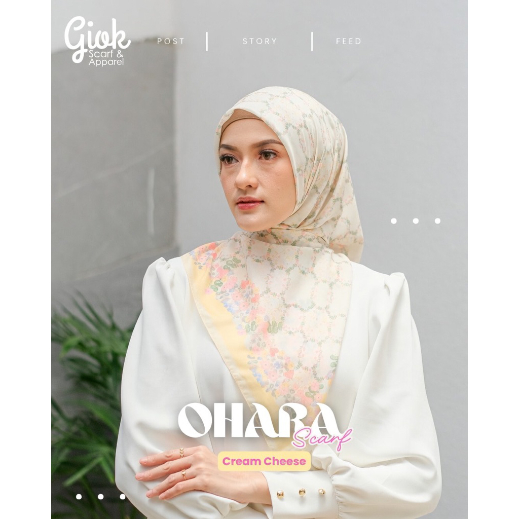 Ohara Scarf by Giok Scarf - Hijab segiempat motif Giok Voal Premium
