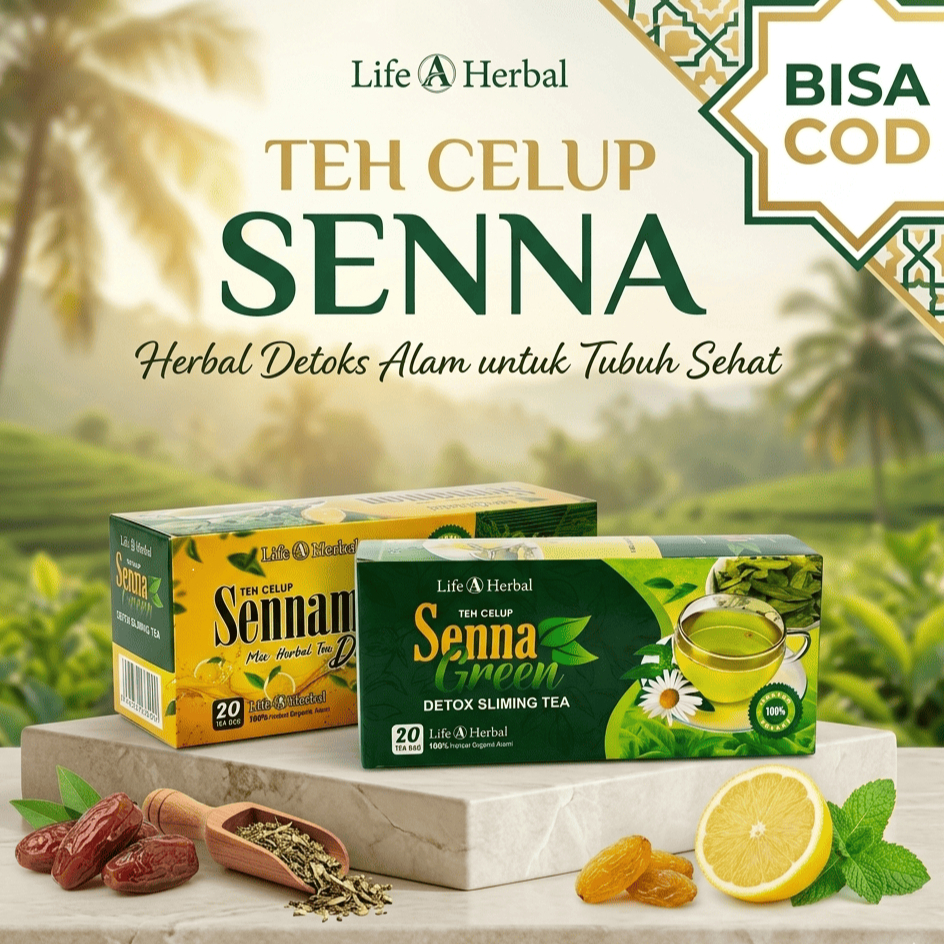 Teh SennaGreen dan Teh SennaMon isi 20 bag Teh Deteox dan Diet