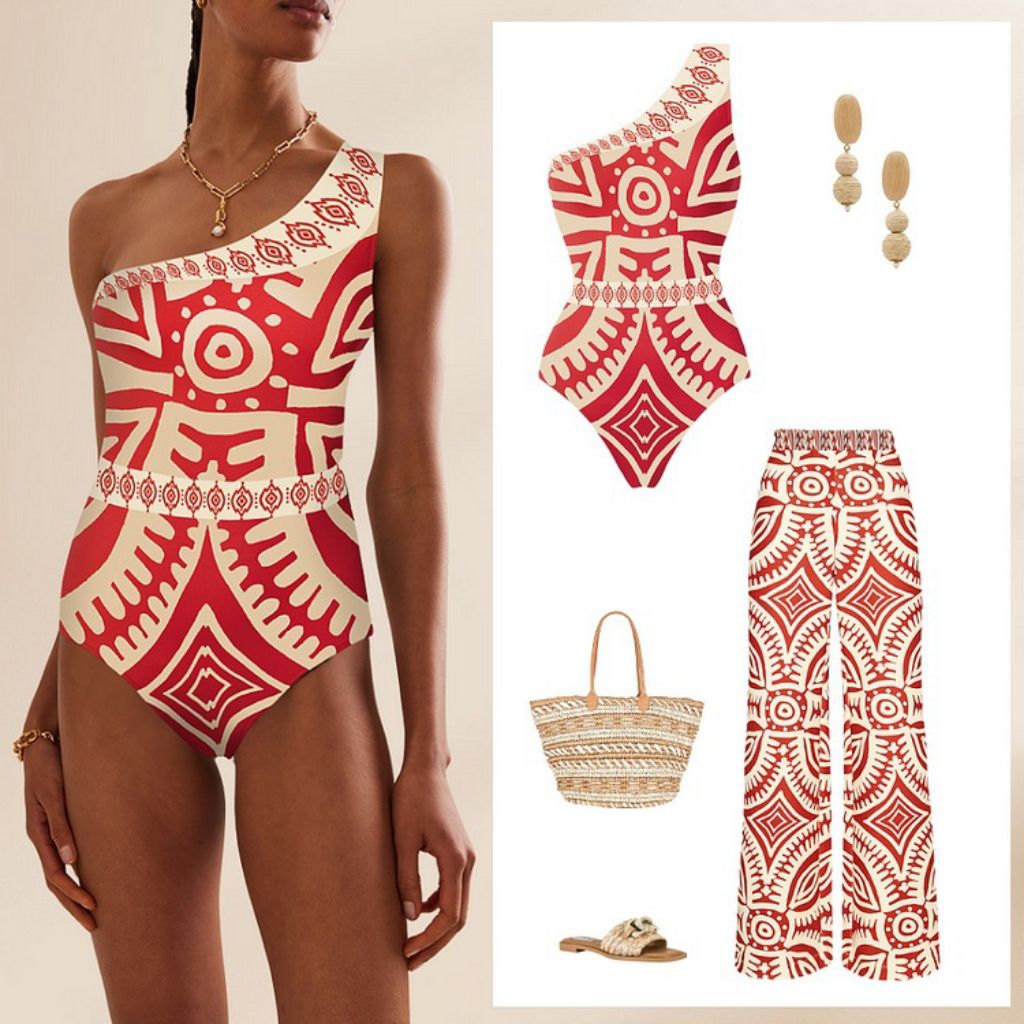 Swimsuit Celana Panjang 2pcs Sets Wanita Baju Renang Baju Pantai Beachwear Bali Wanita Impor S0177
