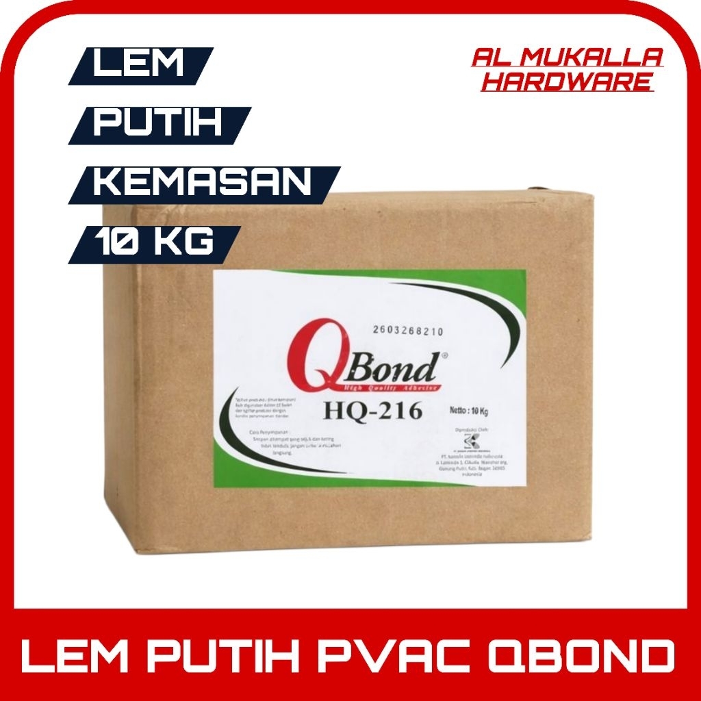 Lem Putih Qbond HQ - 216 PVAC Kemasan 10kg Dan 5kg | Lem Kayu Dan kertas | Lem Putih Kemasan 10 kg