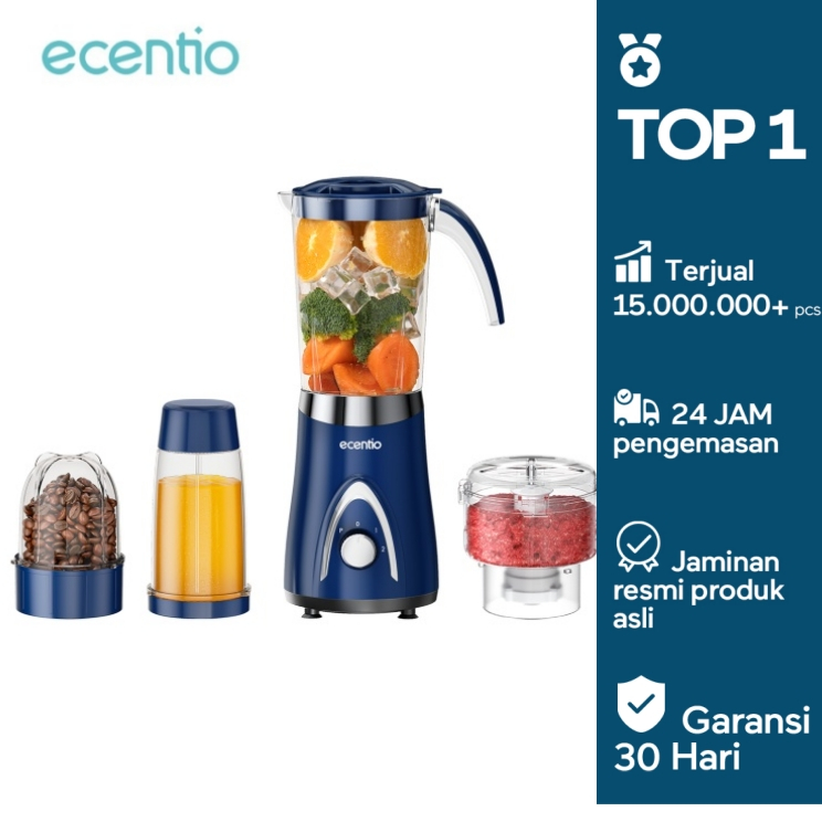 [BUY 1 GET 3]ecentio blender slow juicer Pro 4 in 1 Chopper makanan multifungsi 1L kunci pengaman an