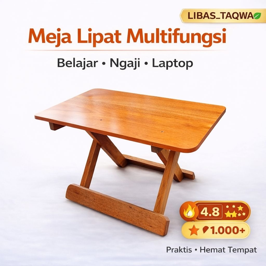 meja lipat al qur'an meja belajar rekal kayu meja laptop rehal al qur'an meja ngaji anak