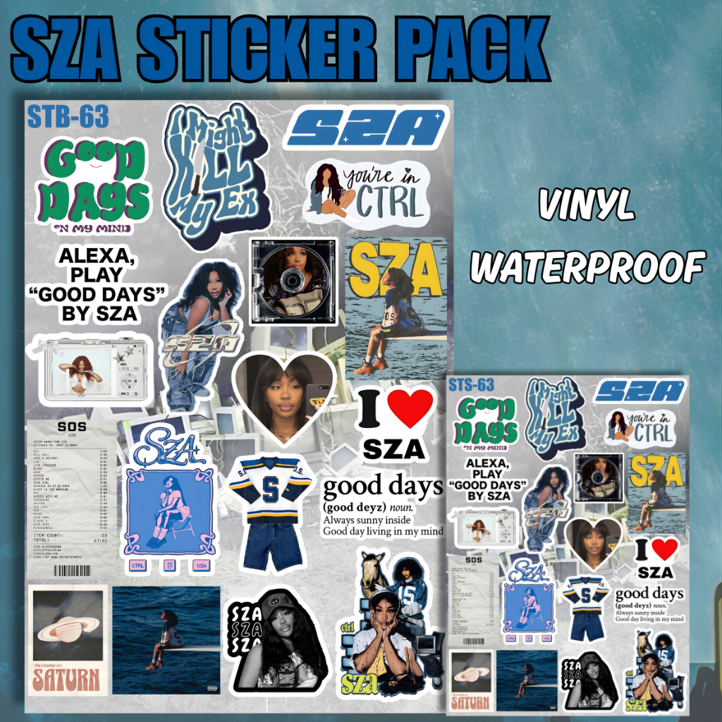 SZA Sticker Pack Matte Vinyl Trendy Aesthetic Waterproof Durable Anti Sobek Anti Pudar Premium Outdo