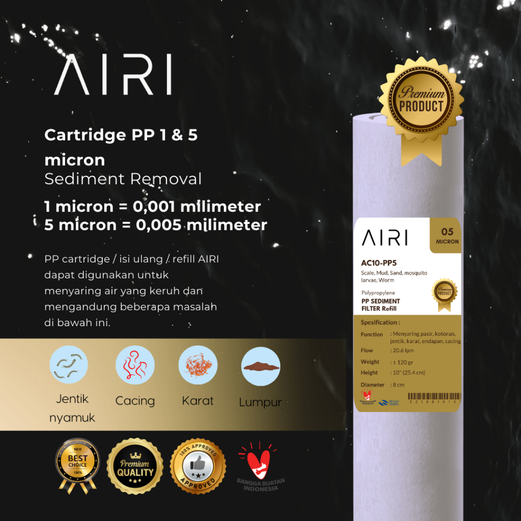 Cartridge filter Saringan keran air refill | isi ulang | AIRI 10 Inch