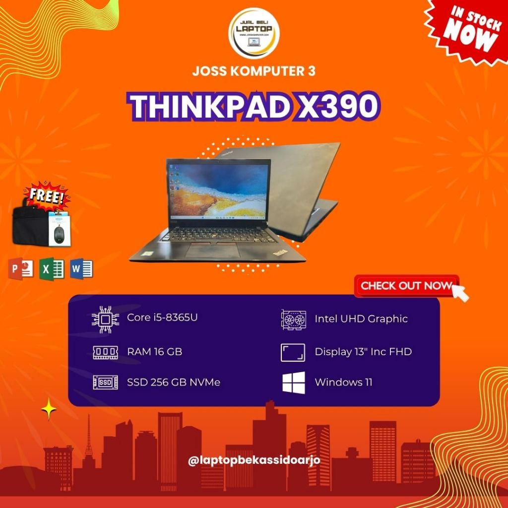 LAPTOP LENOVO THINKPAD X390 // RAM 16