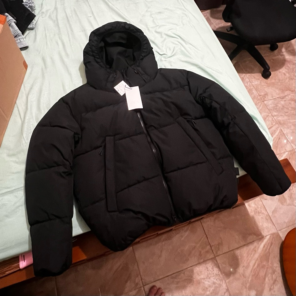 Zara Black Puffer Jacket Waterproof