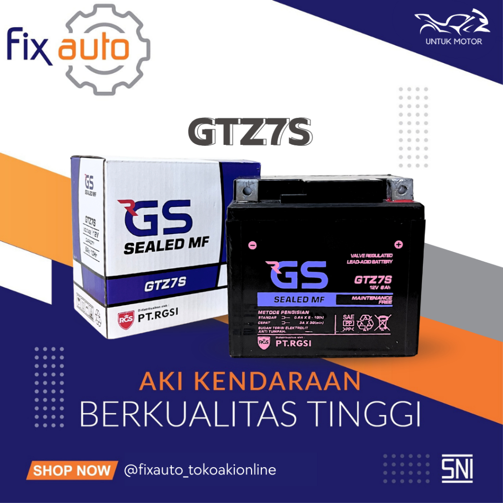 AKI Motor GS B 6Ah 12V GTZ7S Aki Kering Sealed MF