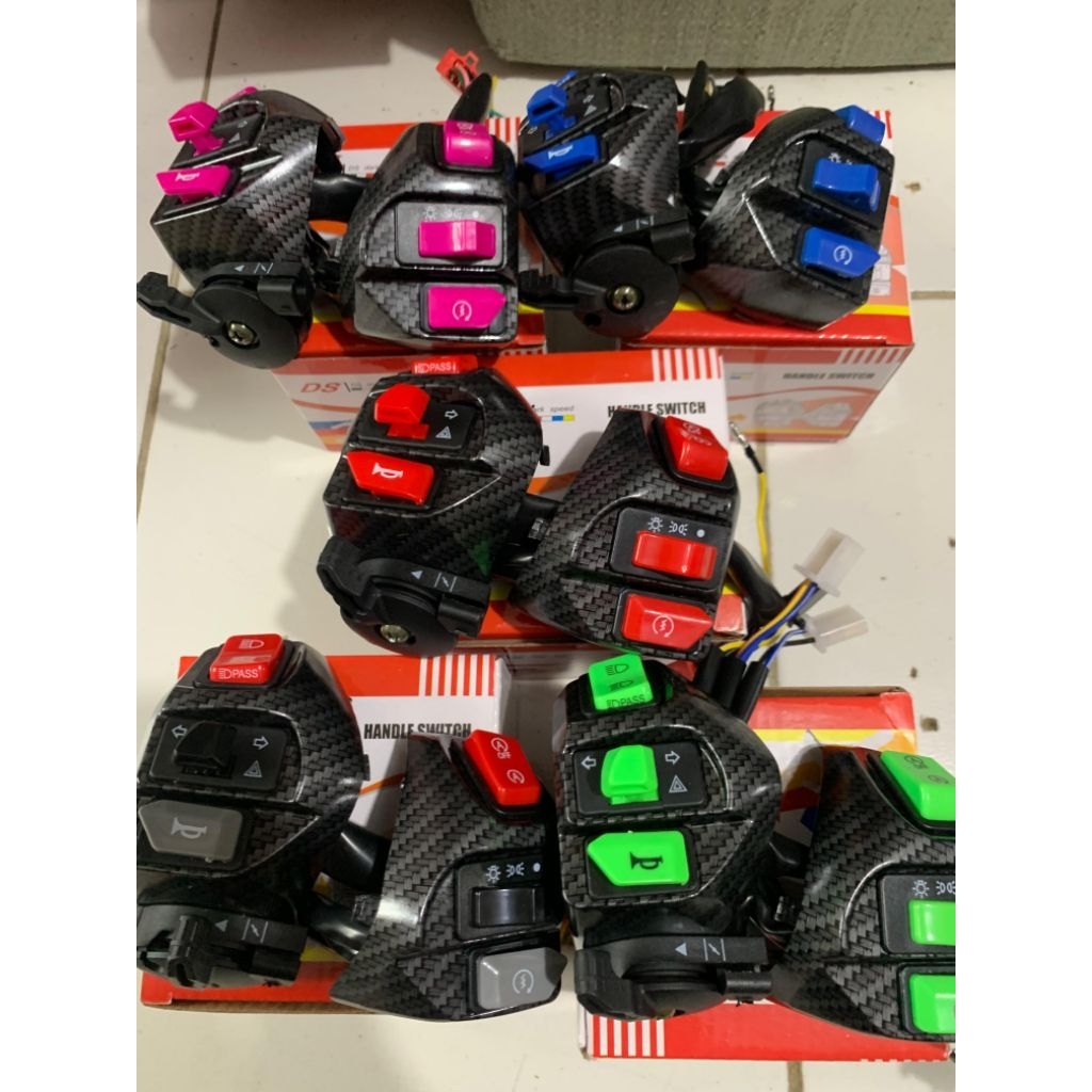 Saklar Set Mio VIETNAM CARBON Plus Hazard Saklar Lampu Kanan Kiri Mio Sporty Mio Soul Mio M3 Xeon