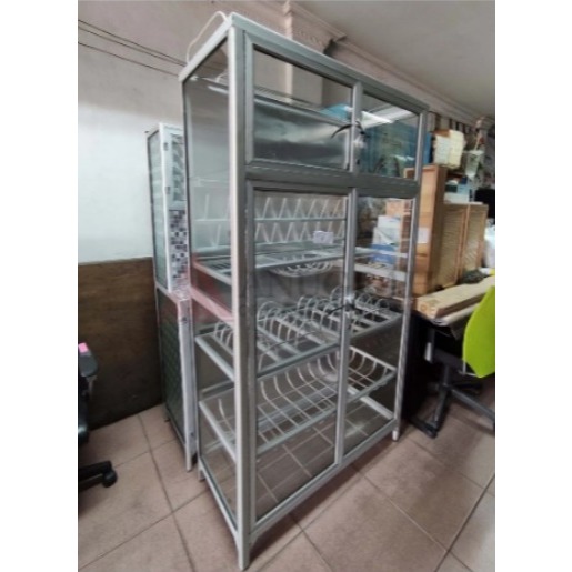 Rak Piring Fullbox 2 Pintu / Rak Pirinf aluminium gelas / Rak Piring Tertutup / Rak Piring Fullbox /