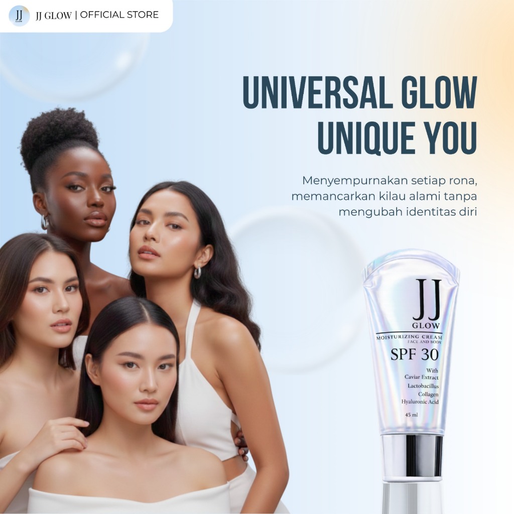 [PROMO] 1 pcs JJ Glow Moisturizing Sunscreen Ukuran 45ml SPF 30 Face and Body UVA UVB Protection Moi