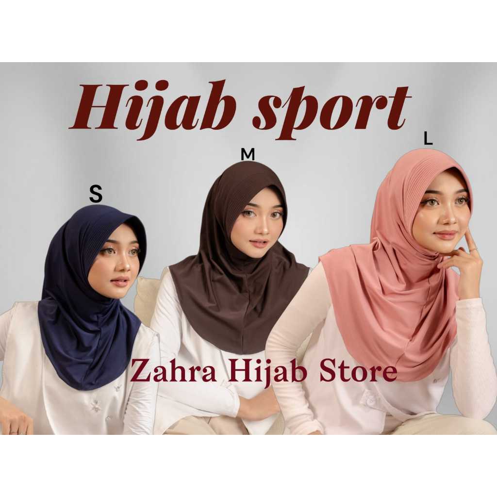 Hijab Bergo Sport Oval Polos Ukuran M / S / L Jersey Premium | Hijab Sport Bergo Oval Jersey Premium