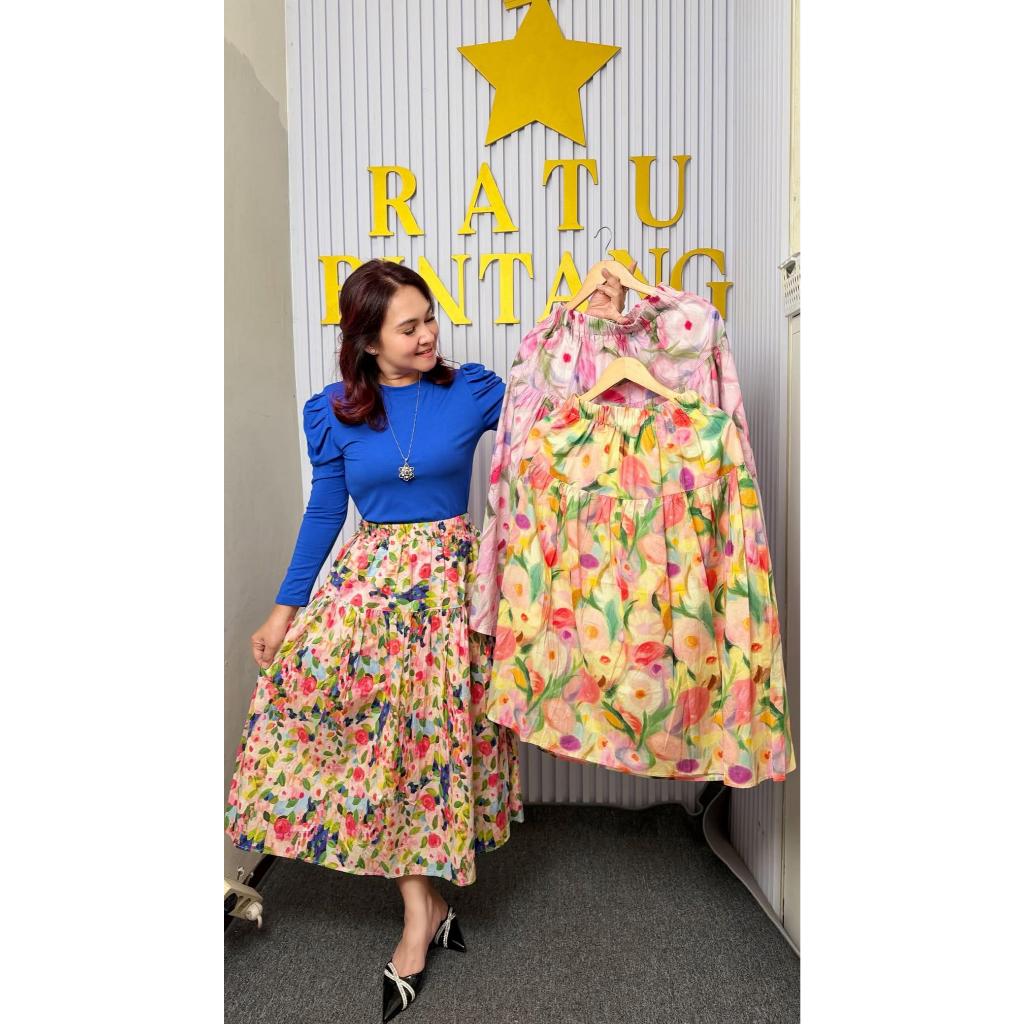 Rok Katun Motif Bunga