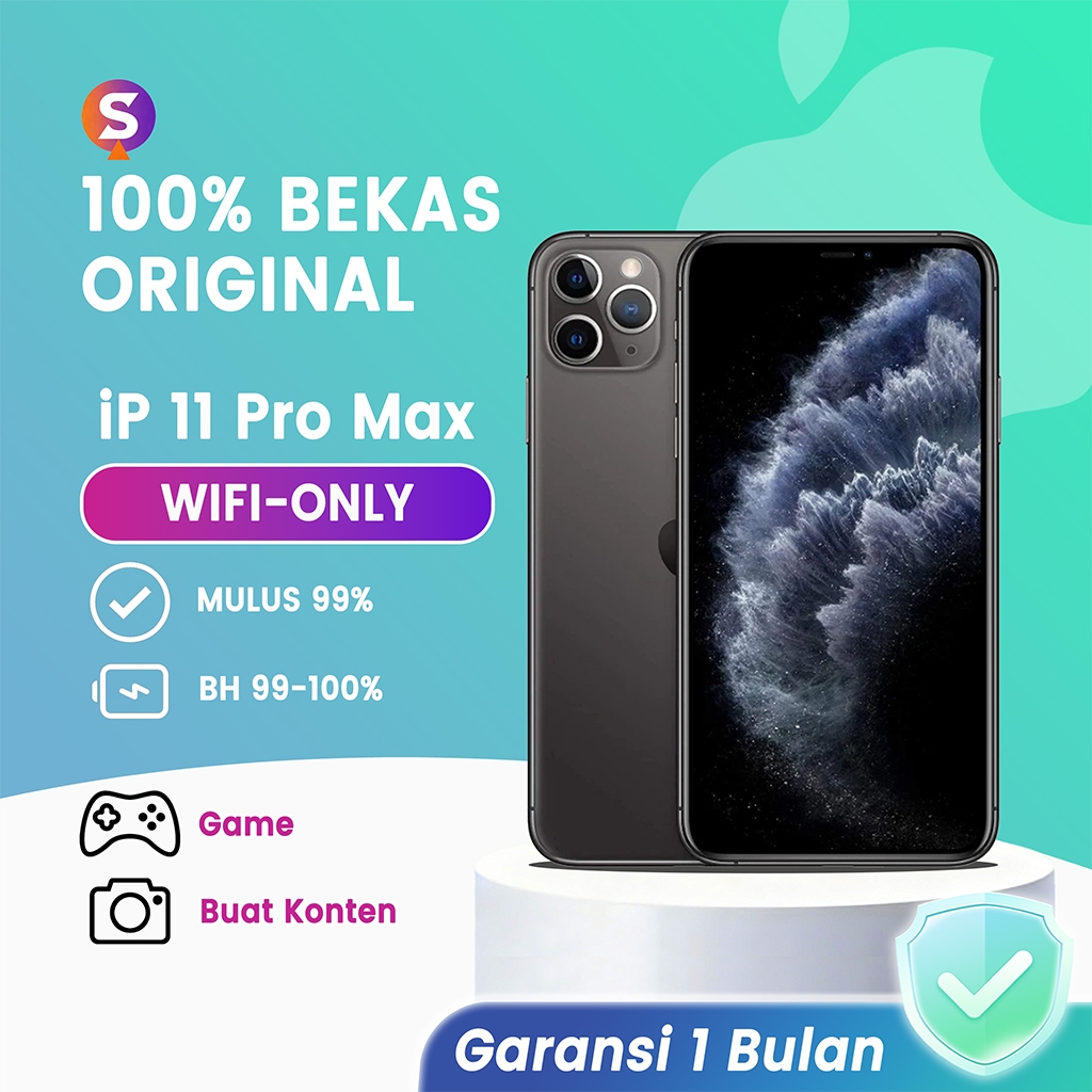 iPhone 11 PRO MAX WiFi ONLY 64GB/256GB/512GB Second Original Inter HP ke 2 Baru 99% Foto/Live/Game