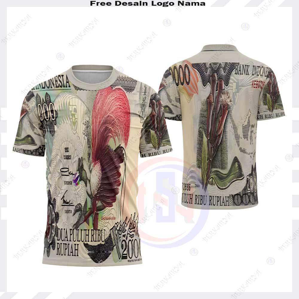 Kaos Kekinian Gambar Uang 20 Ribu Jadul Jersey Uang 20 Ribu Kaos Baju Uang Dua Puluh Ribu Rupiah