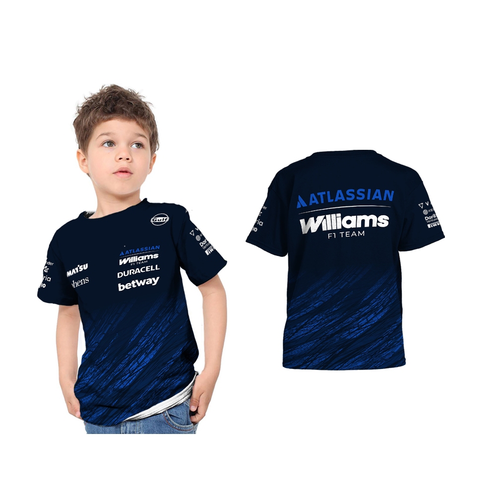 Baju Kaos Tshirt Anak Jersey F1 Williams Racing 2026 Balap Formula 1 Custom Printing