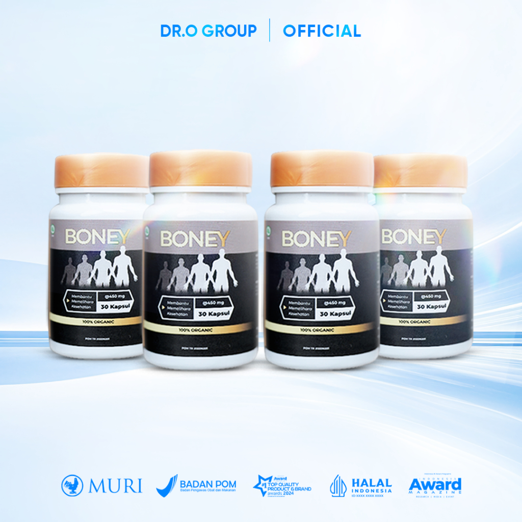 Boney 4 Botol - Peninggi Badan  Naikkan Tinggi 5-15 Centi Bpom Approved Resmi Dr.O Original