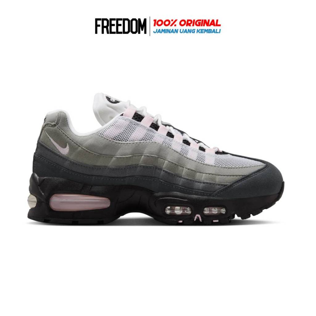 Air Max 95 Big Bubble Black Pink Foam Silver ORIGINAL RESMI Sepatu Wanita HJ5996-001