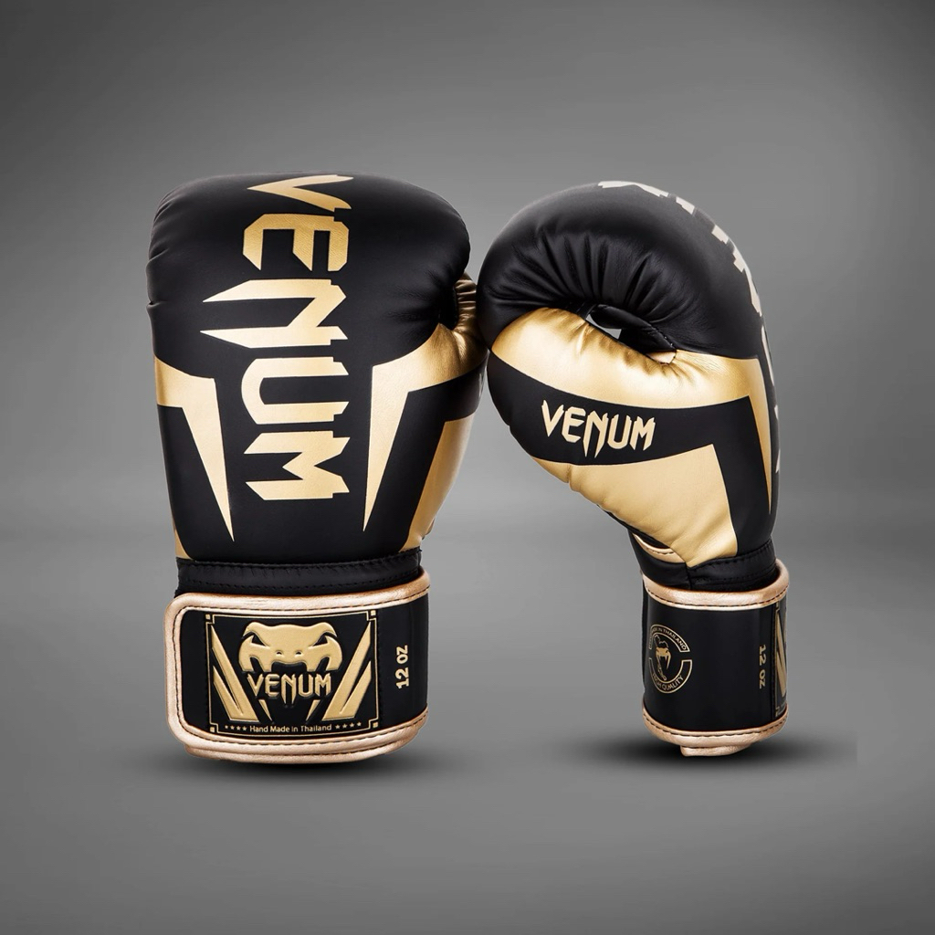 Venum Boxing Gloves / Venum Sarung Tinju Hitam Gold Boxing Fitness Muay Thai 12 oz