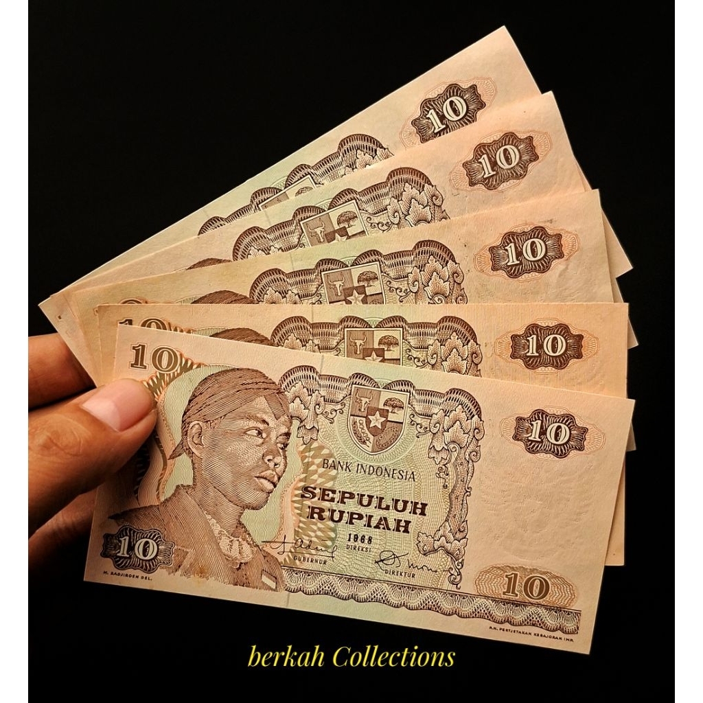 10 rupiah seri sudirman 1968 asli