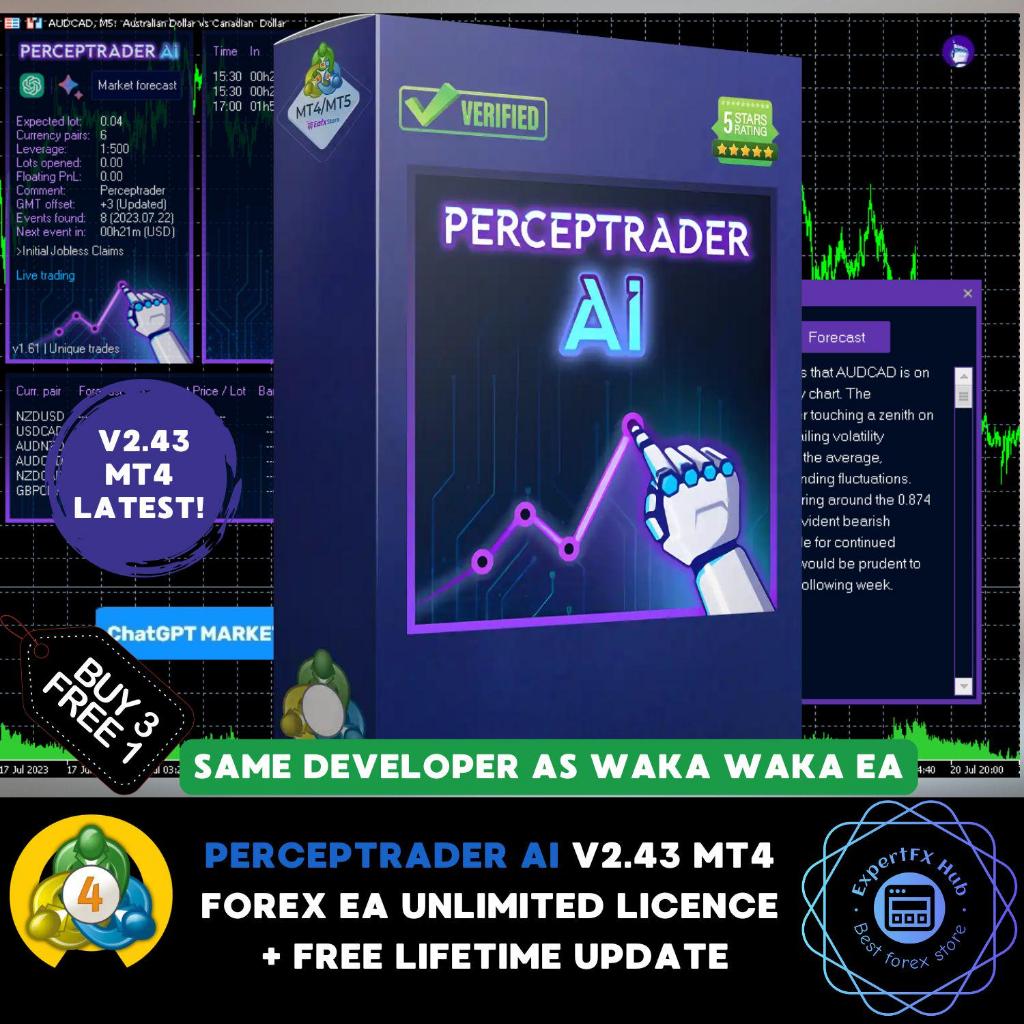 v2.43 Perceptrader EA Metatrader 4 Expert Advisor ftmo prop firm challenge scalping trading bot unli