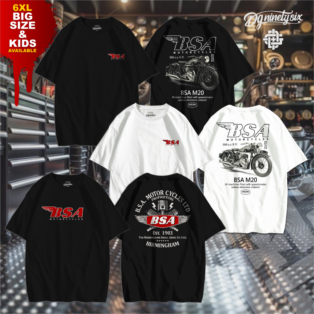 Kaos Motor Bikers bsa series / kaos motor bsa / kaos motor vintage  / bsa motorcycle t shirt / t-shi