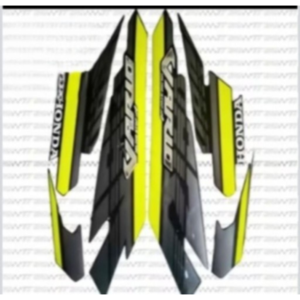Set stiker striping motor yamaha vario 125 ISS full set body lis standar warna HITAM HIJAU