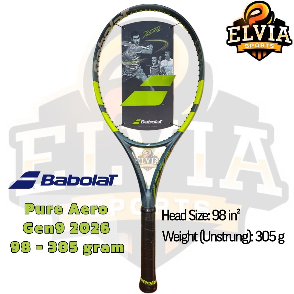 Raket Tenis Babolat Pure Aero 98 Gen9 2026 305g 16x20 Original Carlos Alcaraz – Spin Control