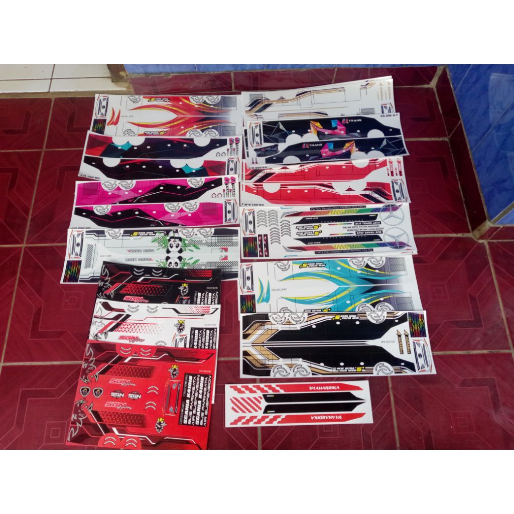 stiker livery bus tronton uhd untuk miniatur bus tronton rkc