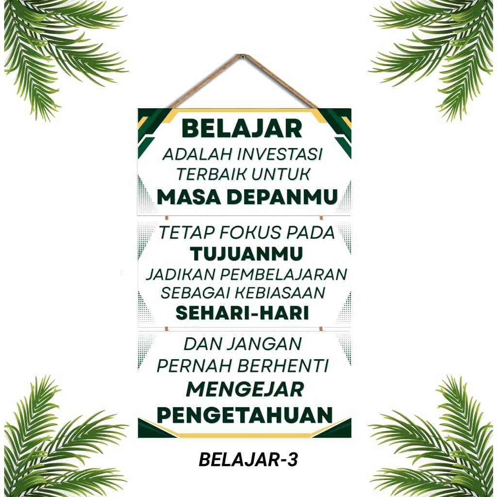 Hiasan dinding Motivasi belajar model gantung
