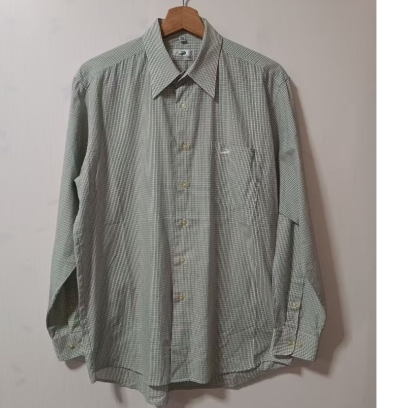 Kemeja pria lengan panjang CROCODILE Vintage Kotak-kotak original size 15,5/L