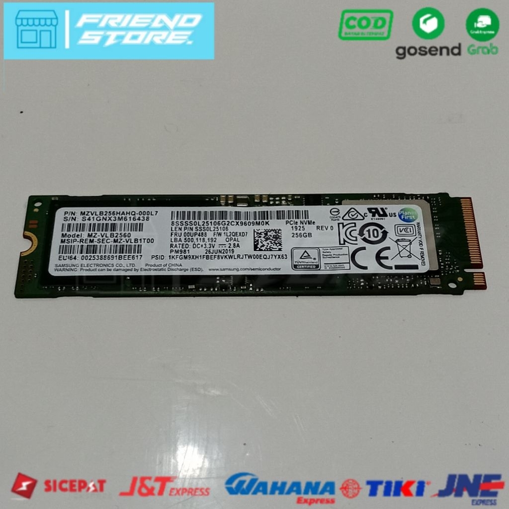 SSD NVME 256GB SAMSUNG ORIGINAL (SECOND)