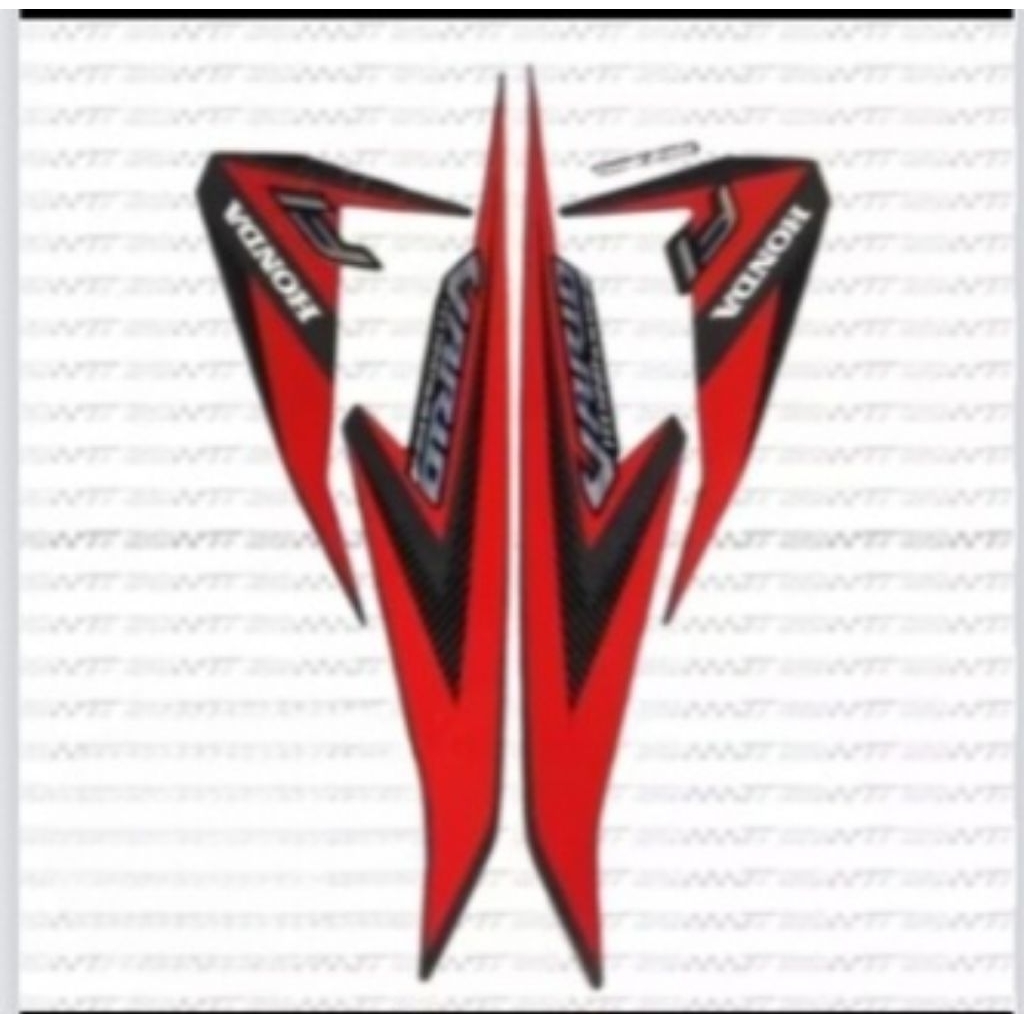 Set stiker striping motor yamaha Vario 125 ISS 2015 full set body lis standar warna HITAM MERAH