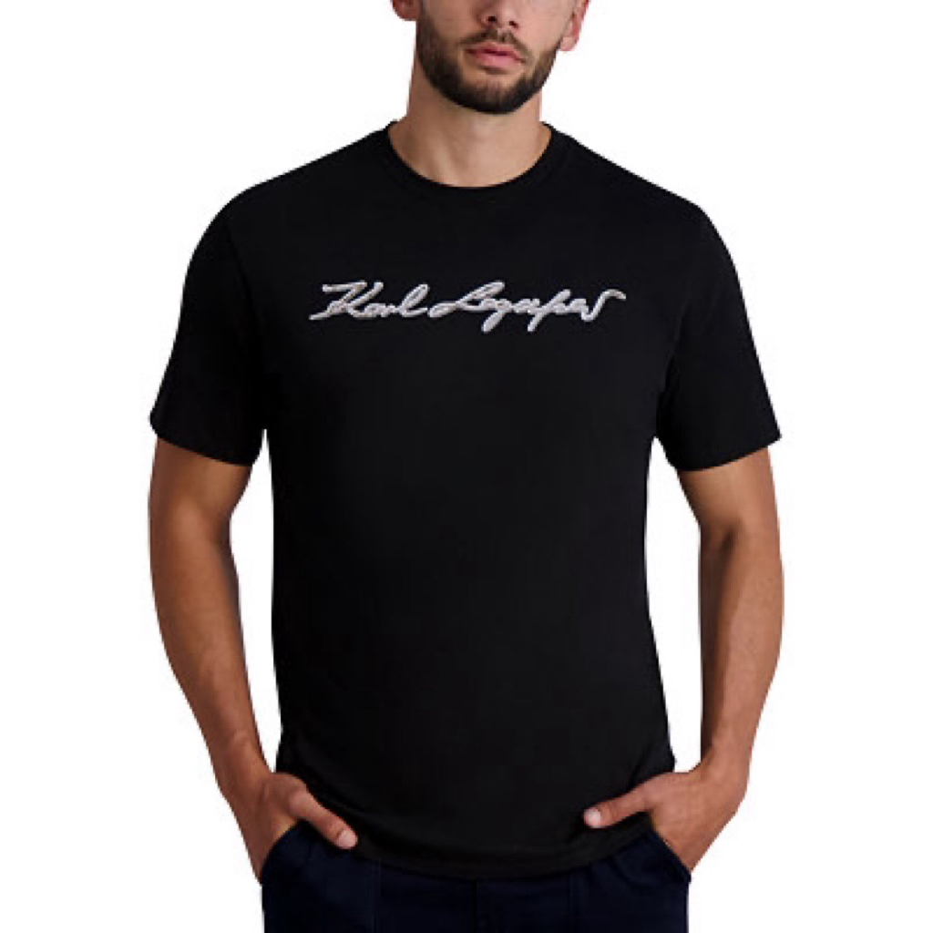 [ORIGINAL] Karl Lagerfeld Men Script Logo Tshirt | Atasan pria | Kaos cowo | Basictee man Karl Lager