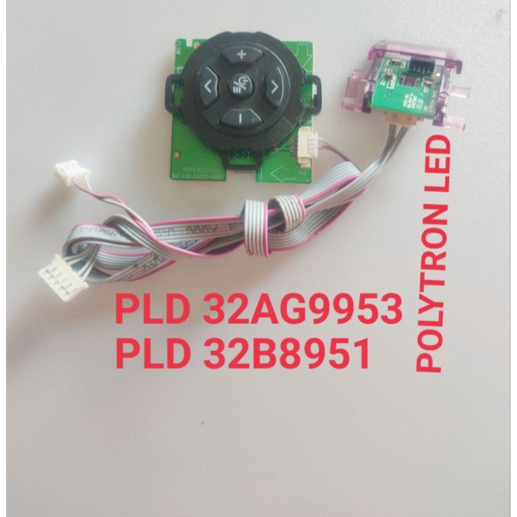 Tombol bulat + sensor Tv LED polytron