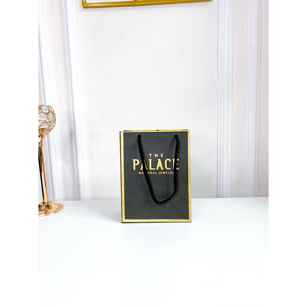 Paper Bag The Palace Jewelry Ukuran Kecil 15x9x20 cm - Paperbag Hitam Perhiasan Mewah Size Small - P