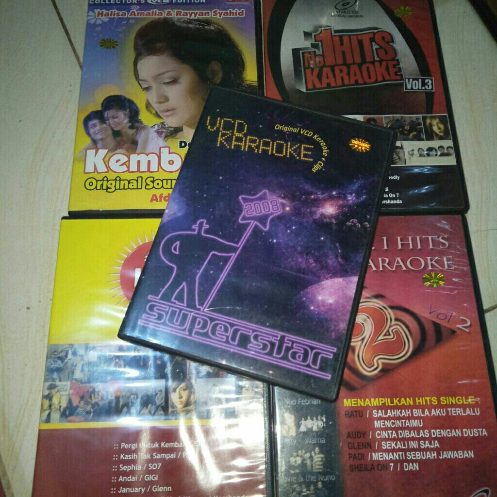 [PAKET A5] VCD KARAOKE HITS 1,2,3, OST DERITA JANDA KEMBANG DANGDUT GENTA BUANA KARAOKE, POP SUPERST