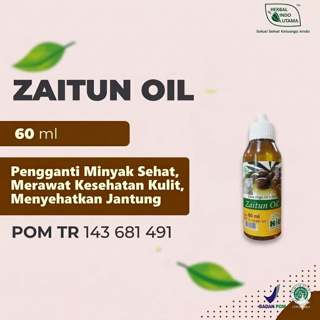 HIU Zaitun 60ml | Zaitun 60 ml | Minyak Zaitun Extra Virgin