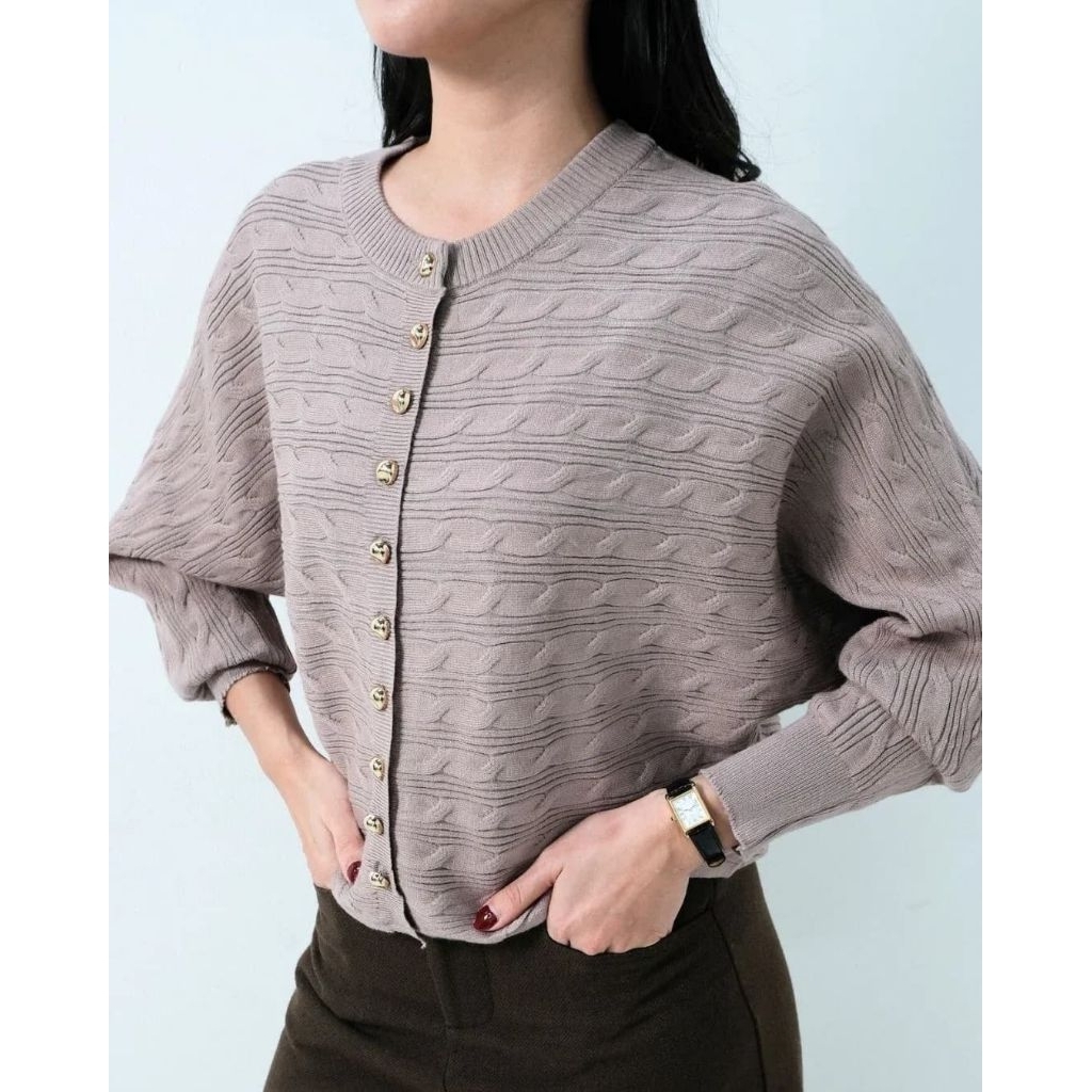 Atasan rajut adem | Cardigan Wanita Korean Knitwear Batwing Pinkdose - Lembut, Ringan, dan Stylish