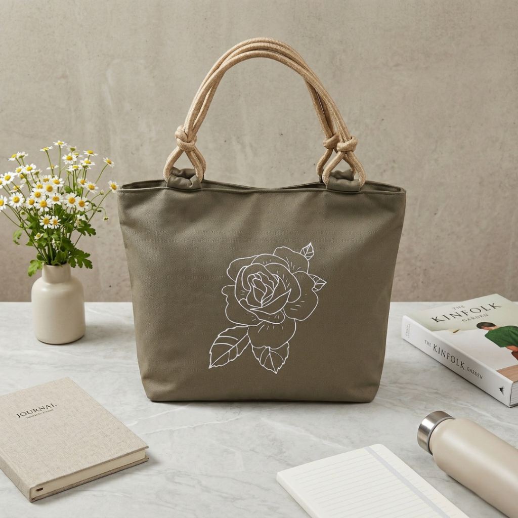 Tas Kanvas custom nevset bag tas promosi menerima pesanan ready banyak tas Totebag sablon tali sumbu