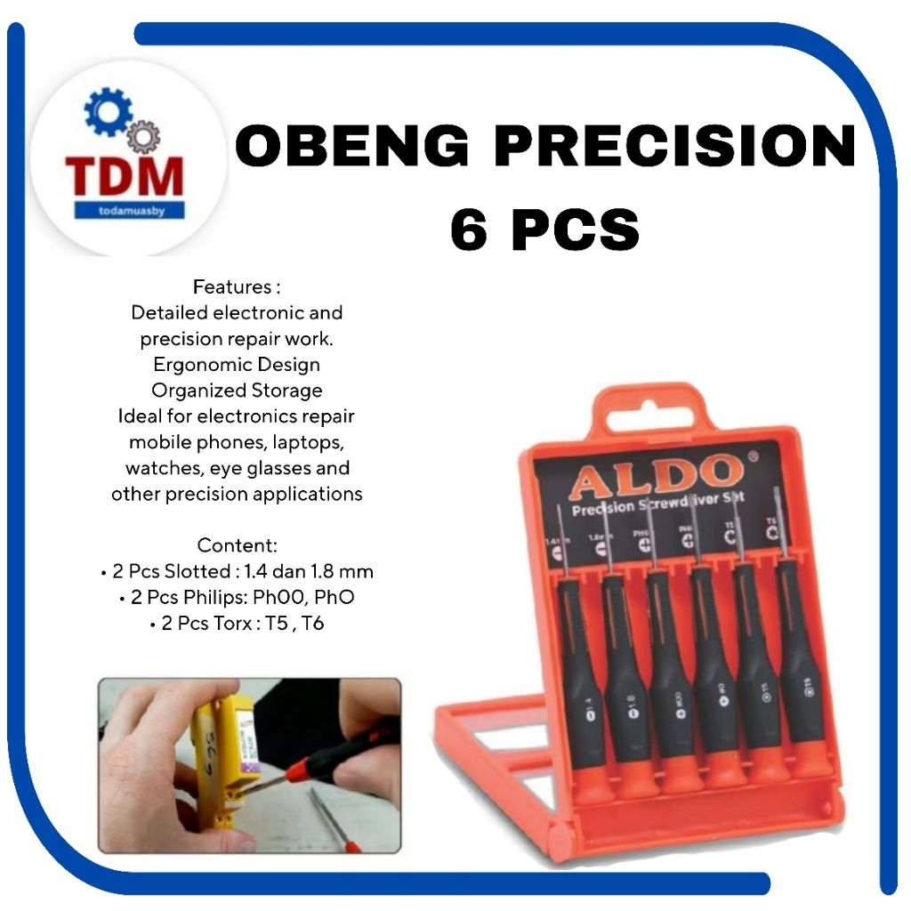 OBENG PRECISION 6 PCS/ PRECESION SCREWDRIVERSET / OBENG MINI ELEKTRONIK / OBENG SET PRESISI MERKALDO