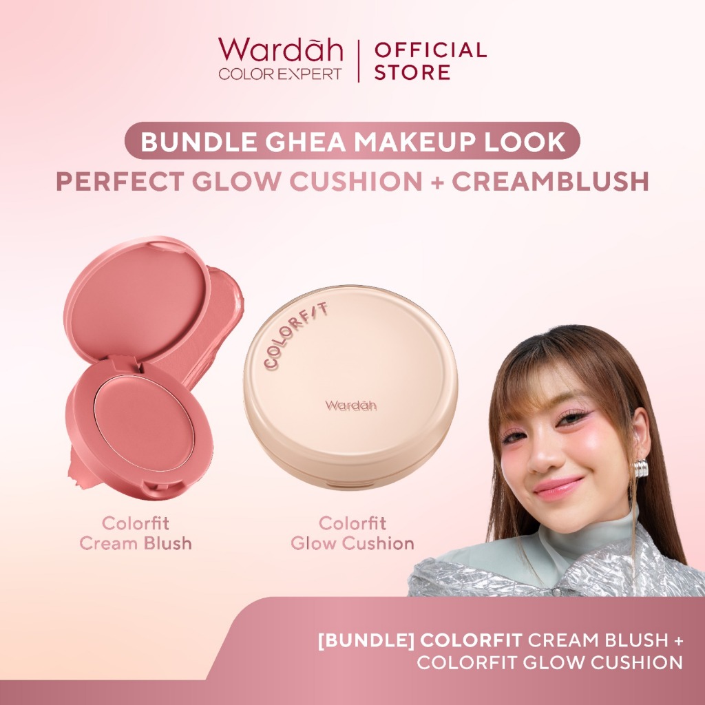 [BUNDLE] WARDAH Paket Colorfit Perfect Glow Cushion 15 g + Cream Blush 3 g - Makeup - Tahan Lama den