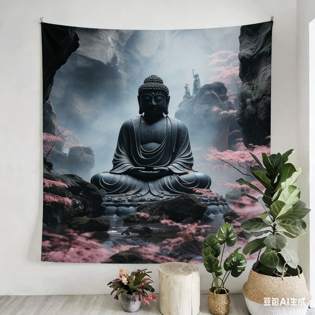 Kain latar belakang budaya Buddha, Hiasan Dinding Buddha  Dekorasi kualitas premium