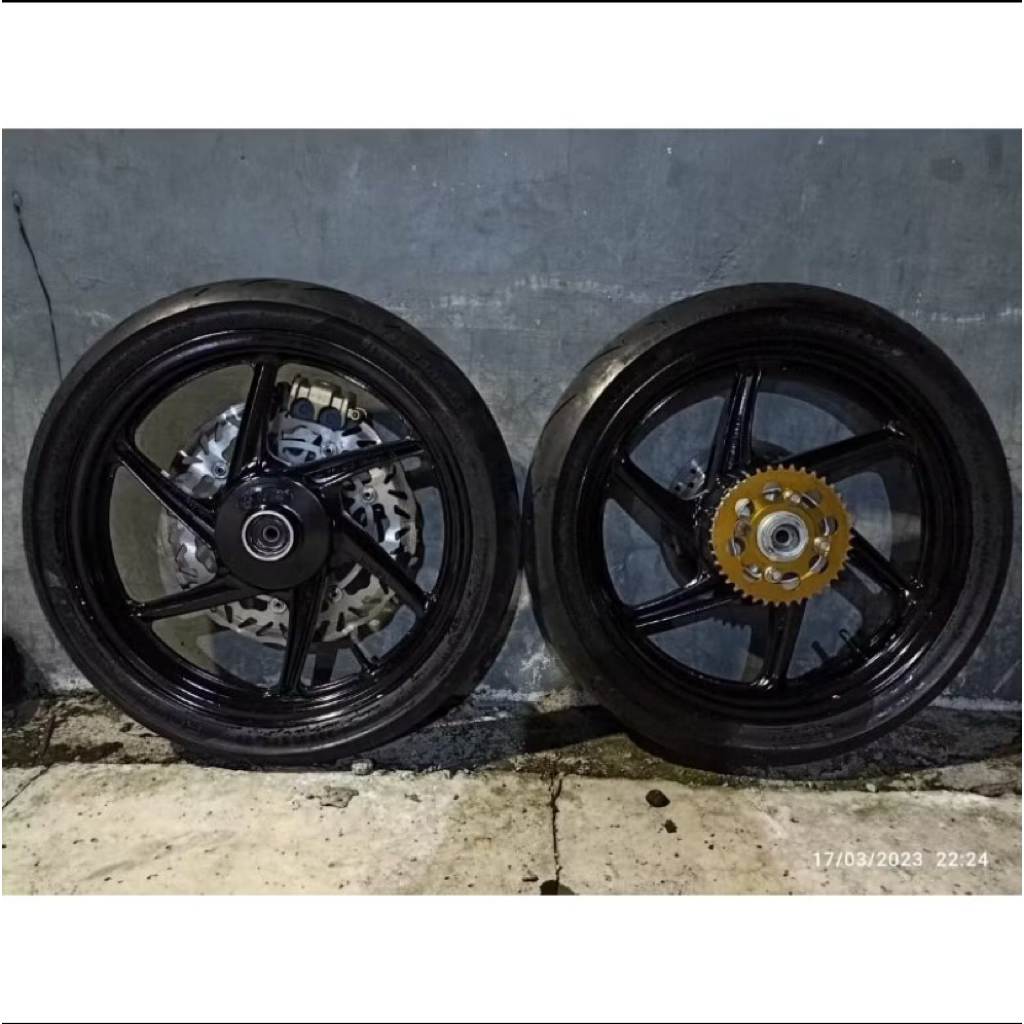 [[SIAP KIRIM]] VELG ENKEI COPOTAN CB150 REPAINT SET BAN SK01 TINGGAL PASANG PNP NINJA TIGER SCORPIO 