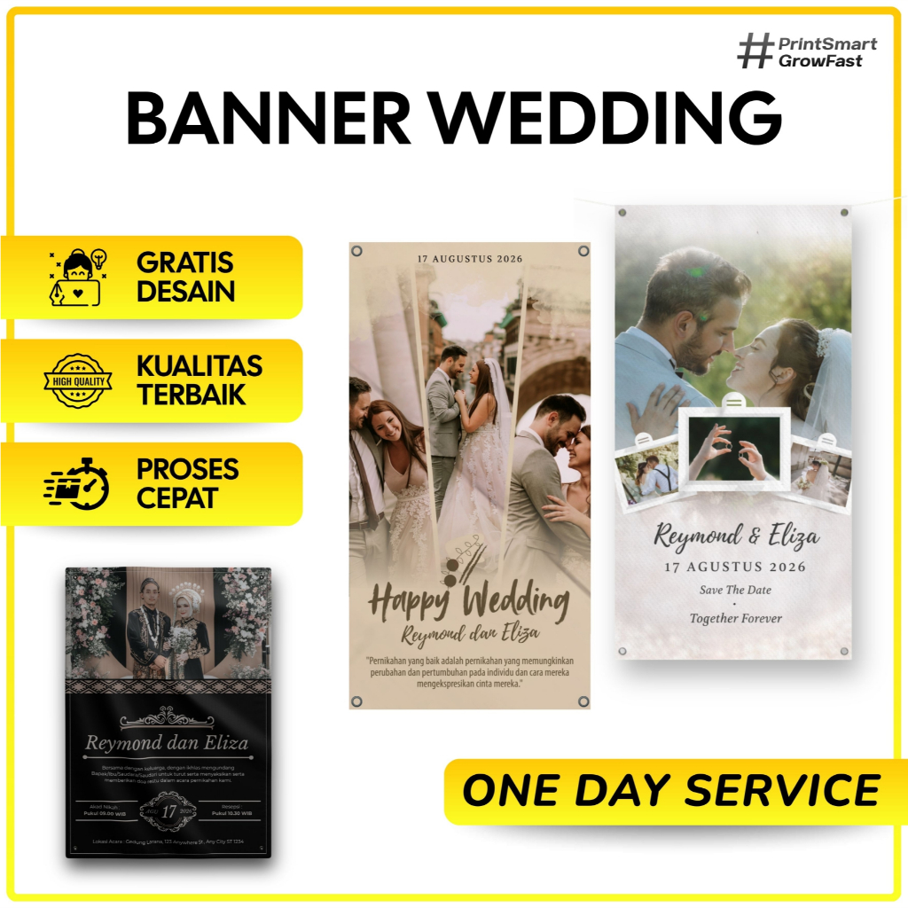 Cetak Banner Spanduk Wedding Custom Flexy Murah