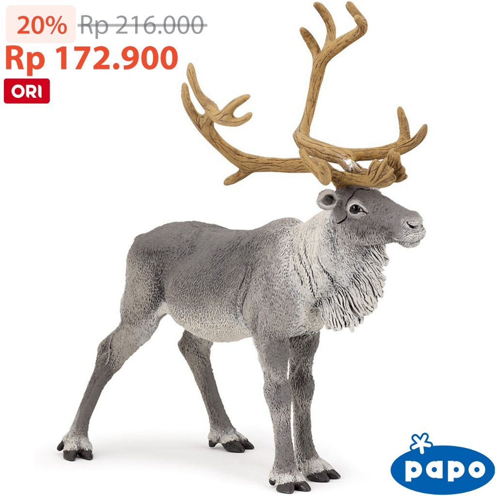 Papo Reindeer - Animal Figure Original Koleksi Mainan Pajangan Hewan High Quality 50117