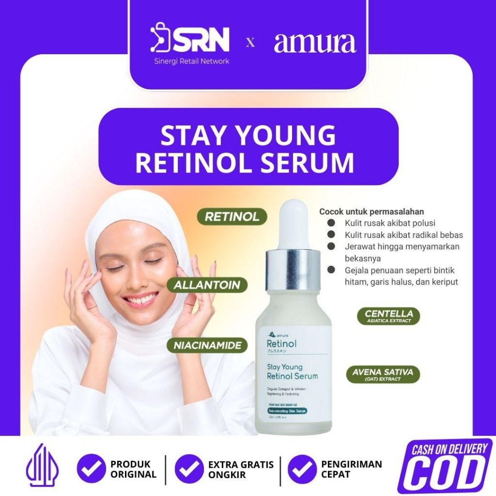 Amura Skincare Retinol Serum Pemutih Wajah Menghilangkan Flek Hitam Official